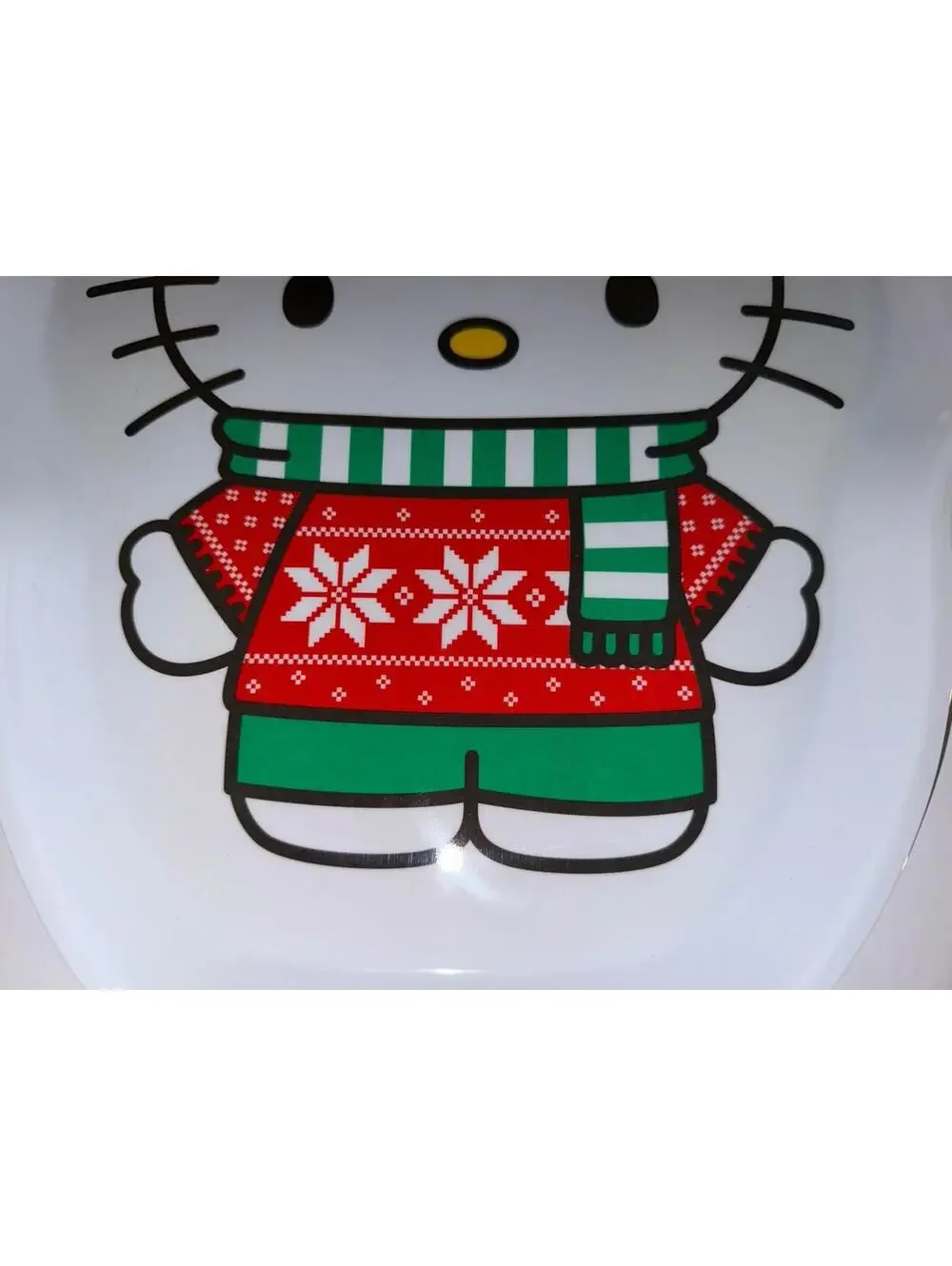 NWT Hello Kitty Christmas Holiday Sweater Melamine Tray Platter Festiv 11.5